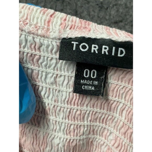 Torrid Womens M/L Dress Fairy Short Cottagecore Pink Textured Smocked Boho - Picture 4 of 4